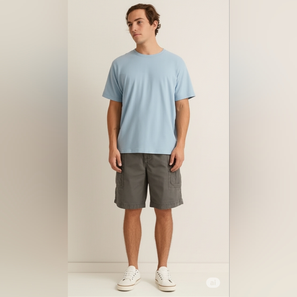 Croft & Barrow mens green  casual cargo shorts, flat front  - Father's D…